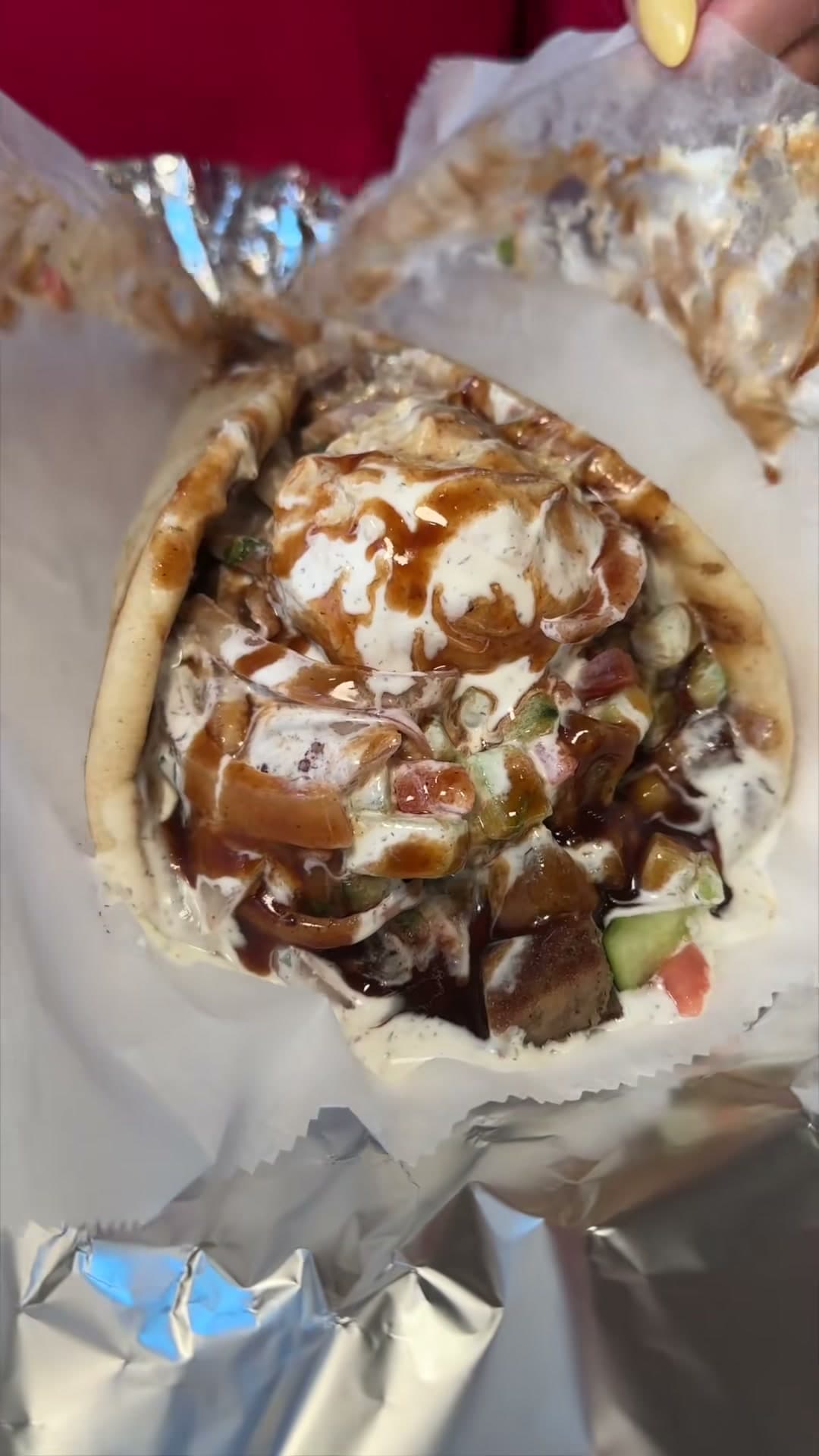 Loaded Lamb and Chicken Pitas
