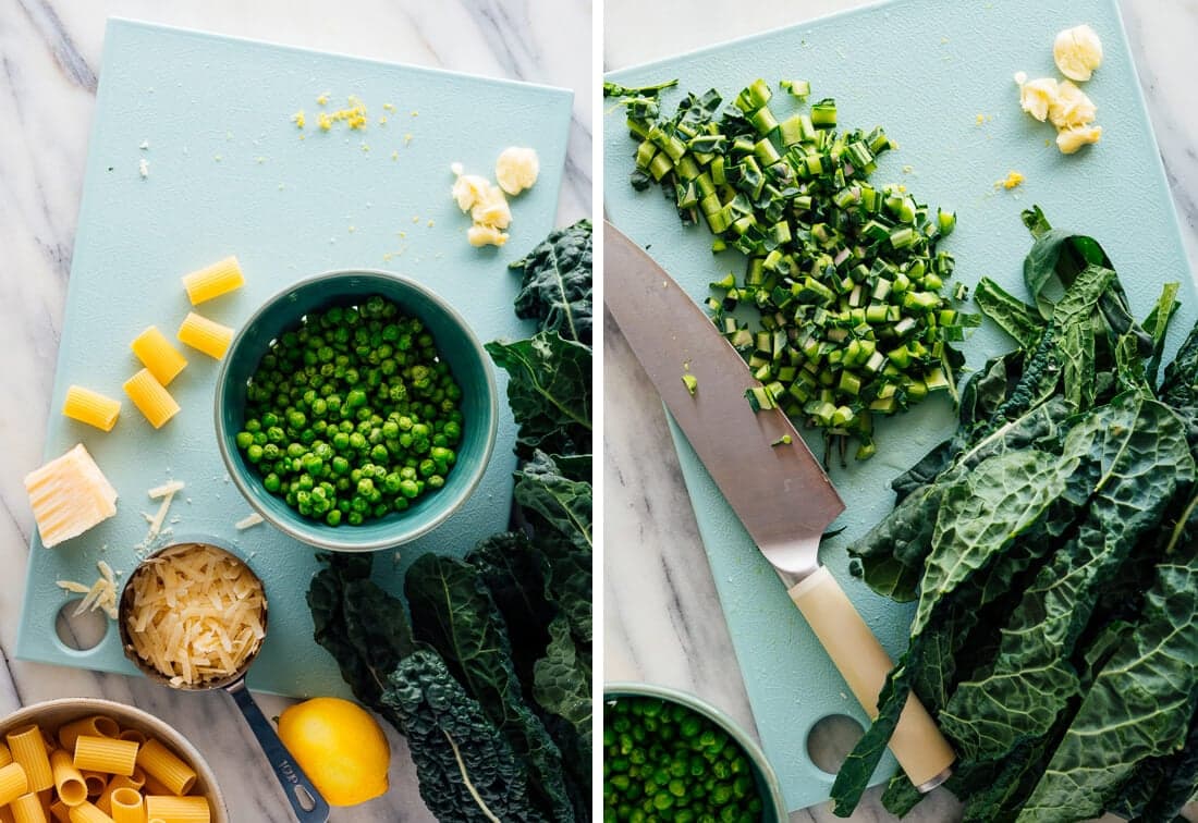 Lemony Green Pasta with Peas & Ricotta