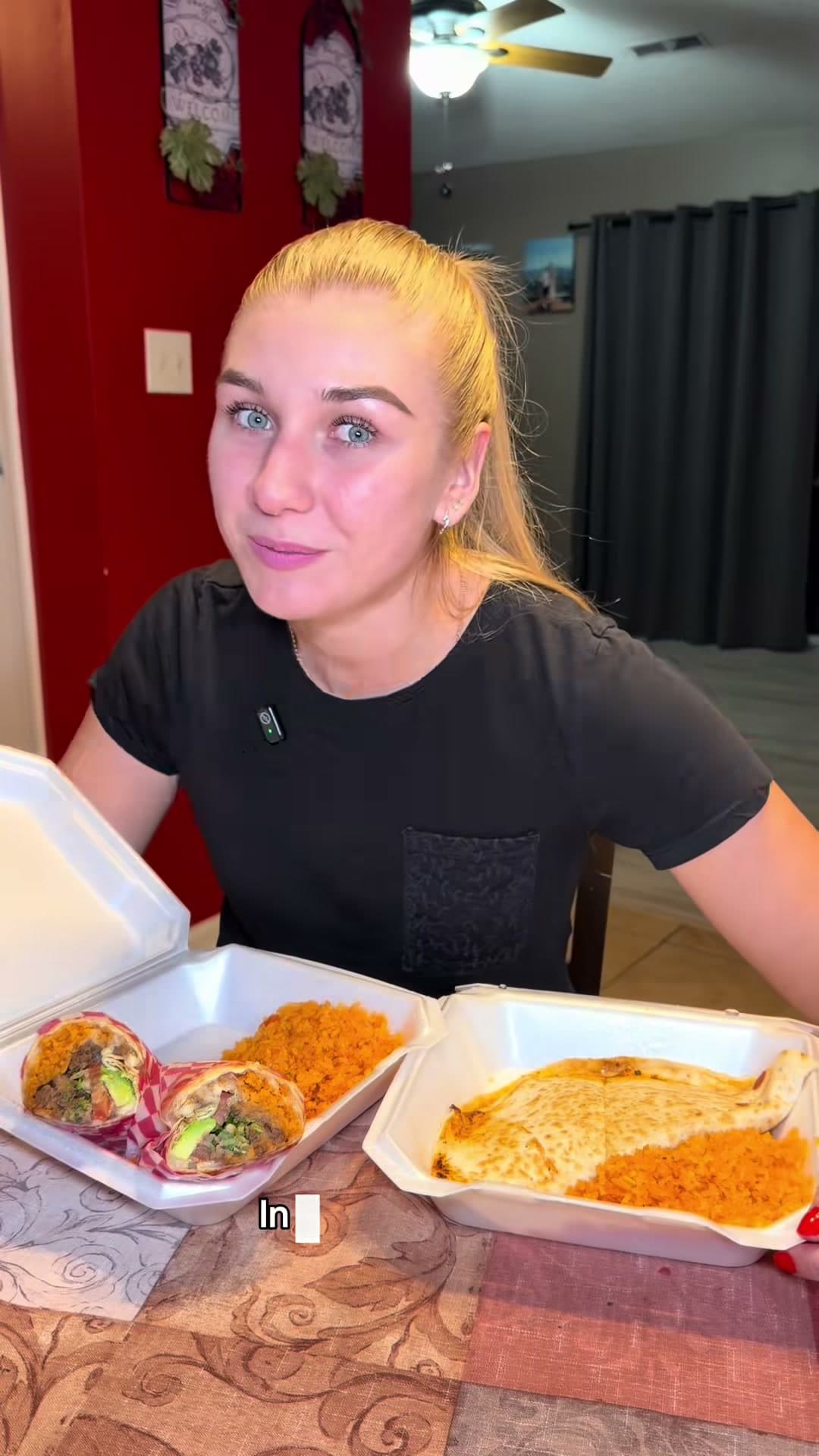 Chicken Quesadilla and Carne Asada Burrito