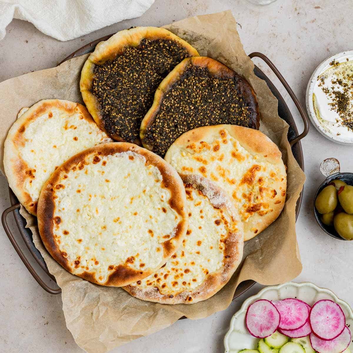 Za'atar and Cheese Manakeesh