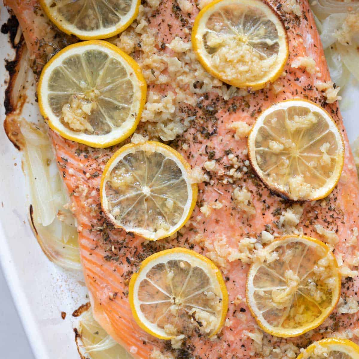 Baked Steelhead Trout with Garlic Butter Sauce