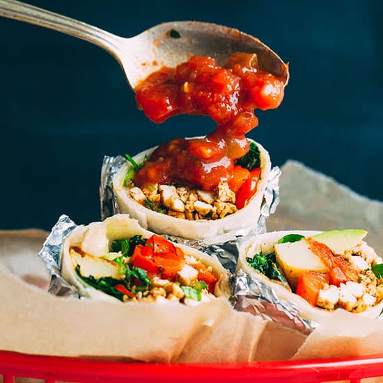 Scrambled Tofu Breakfast Burrito (30 minutes!)