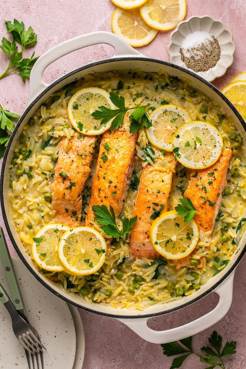 One Pan Salmon & Orzo {gluten free}