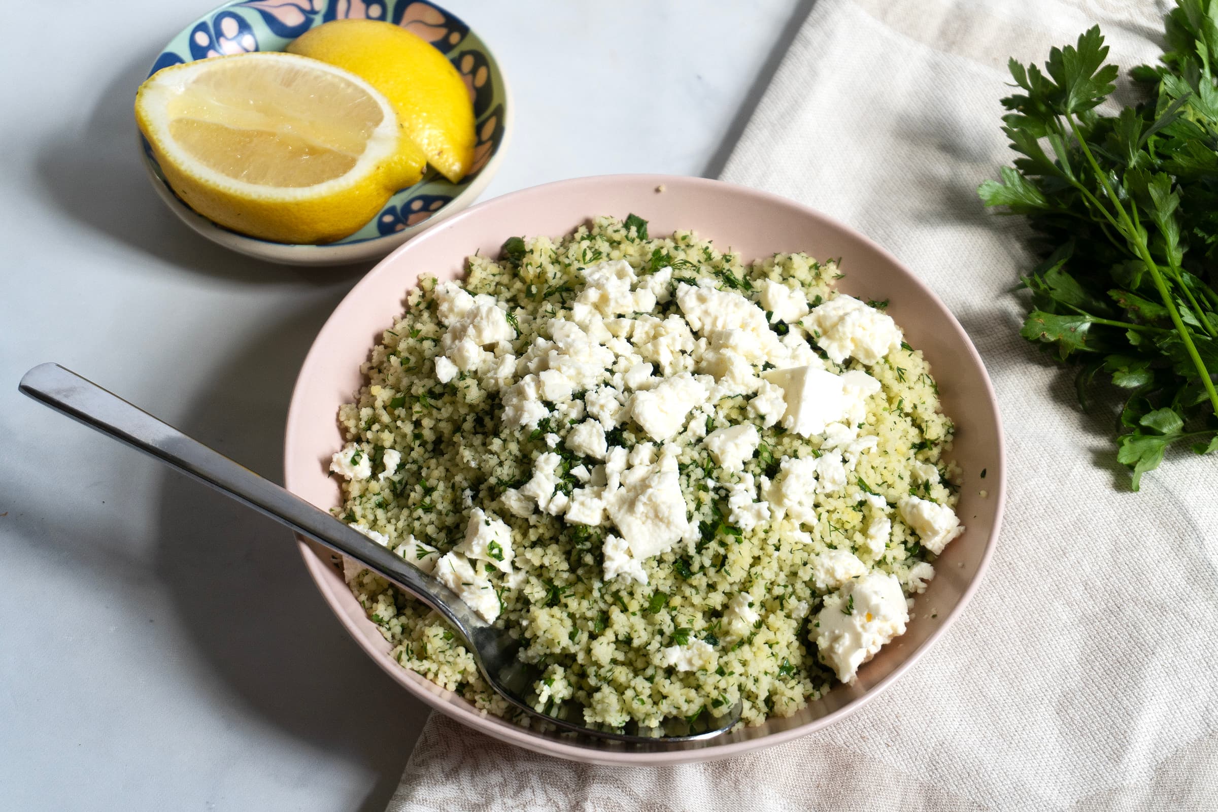 Buttery Couscous with Feta & Herbs