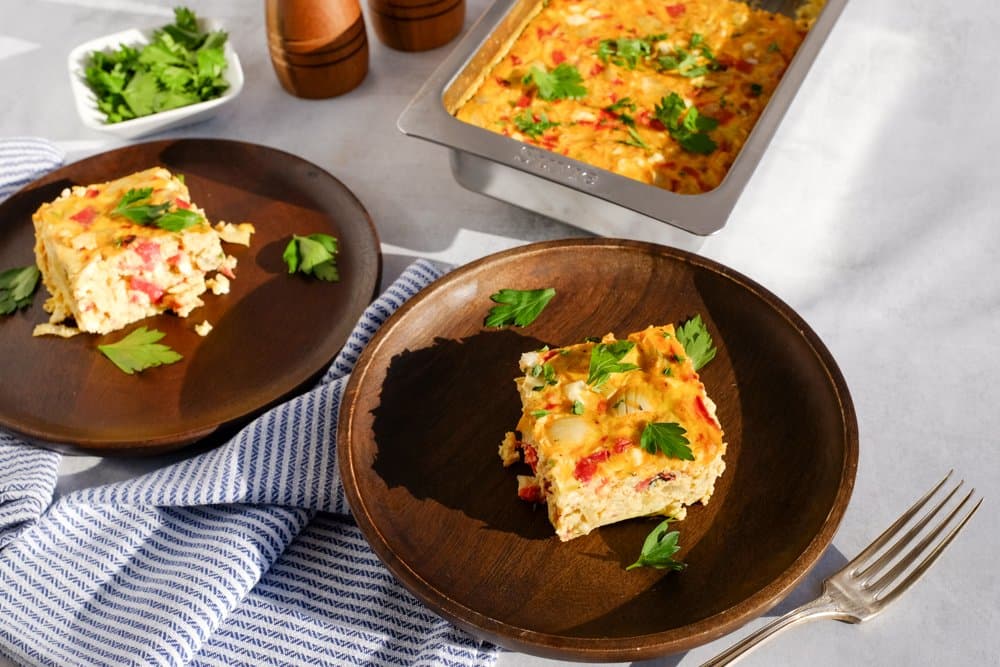 Artichoke, Roasted Red Pepper, and Feta Frittata