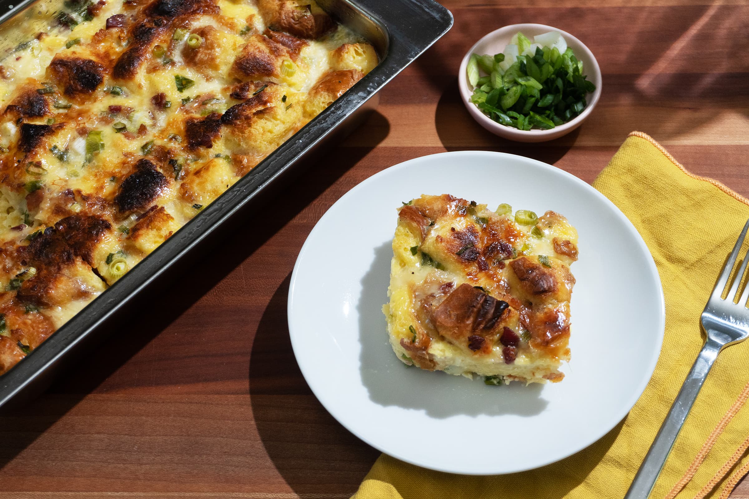 Bacon Scallion Breakfast Strata