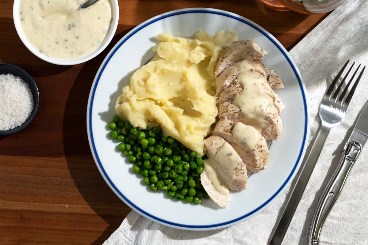 Baked Lemon Herb Chicken with Truffle Mashed Potatoes