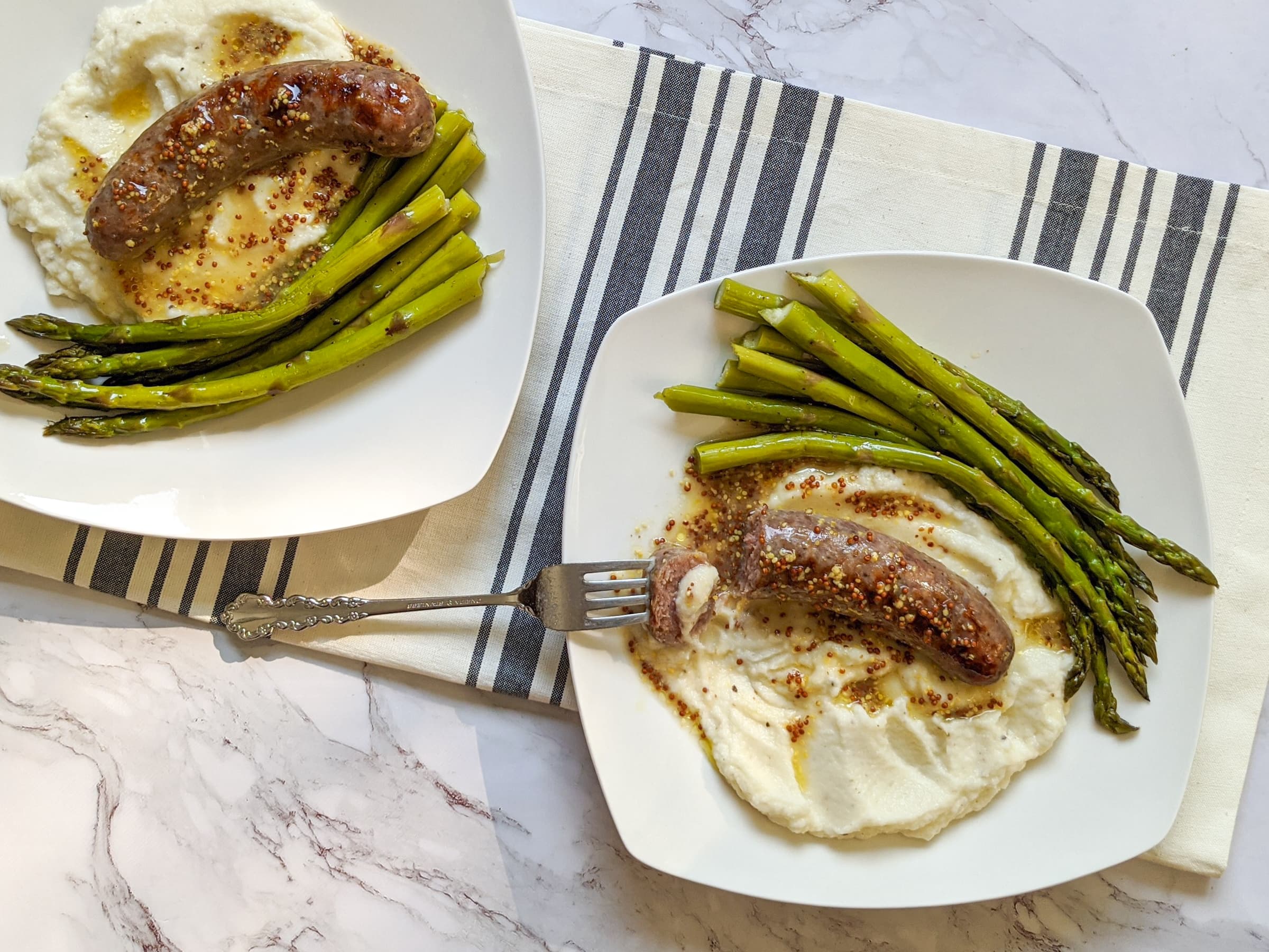 Bangers and Cauliflower Mash