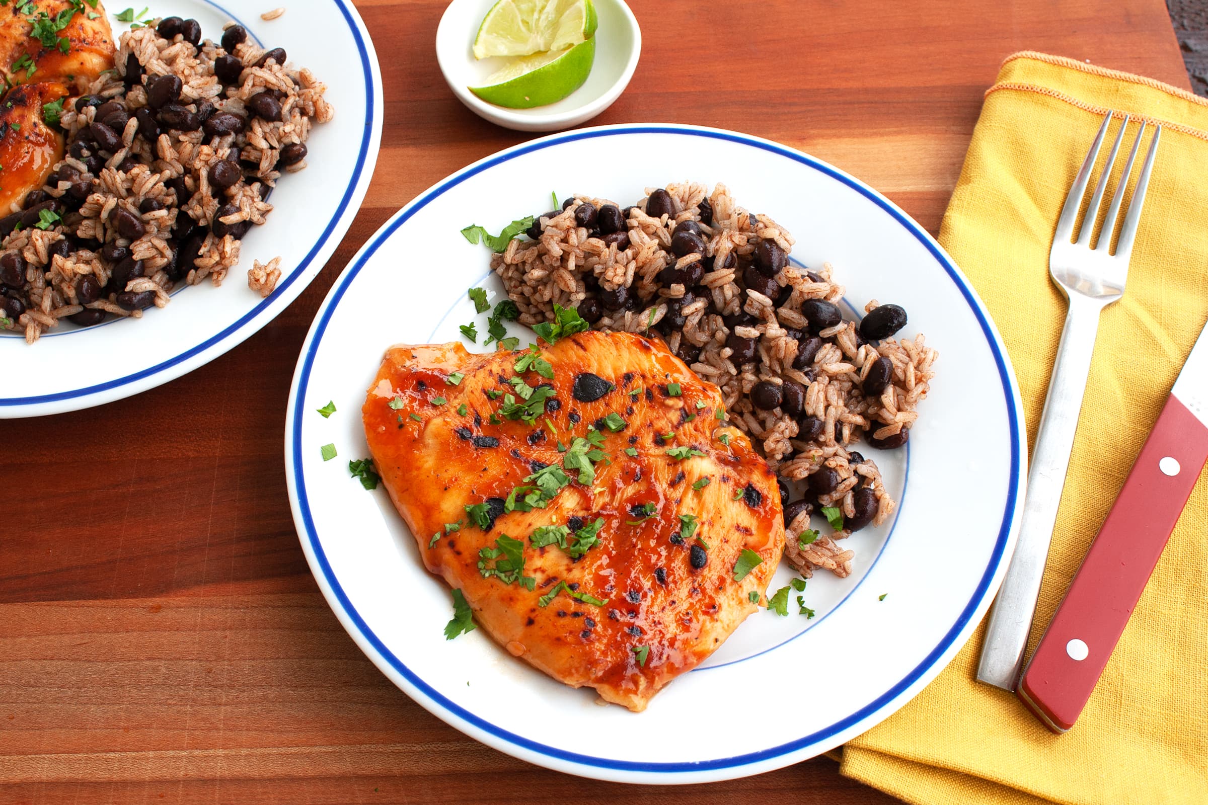 BBQ Chicken Breasts with Rice and Beans