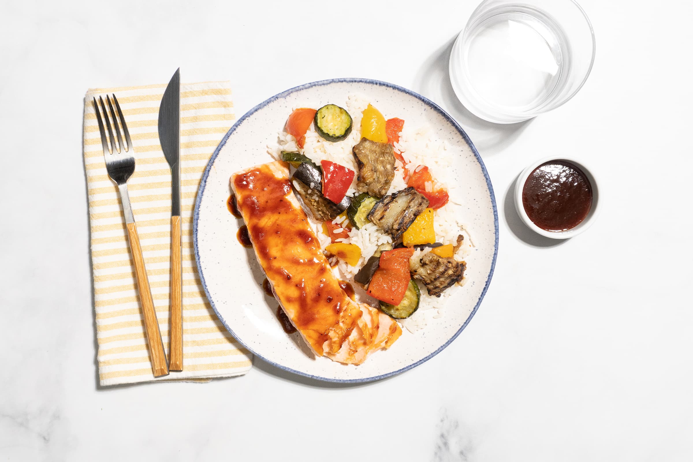BBQ Salmon with Grilled Vegetables