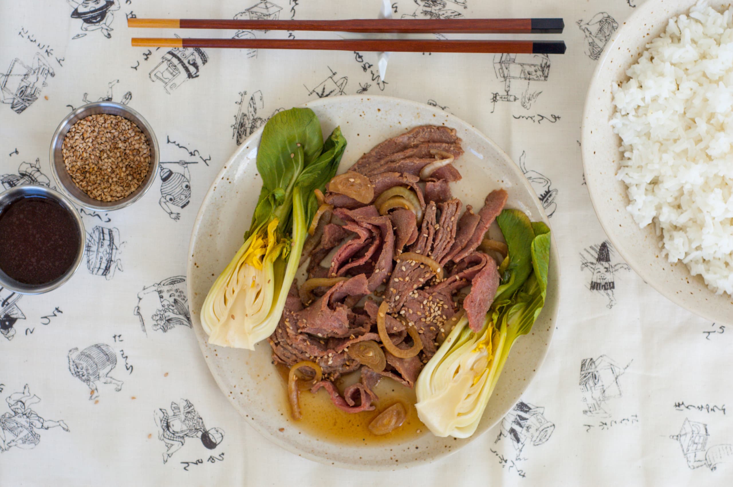 Beef and Bok Choy in Shaoxing Wine Sauce