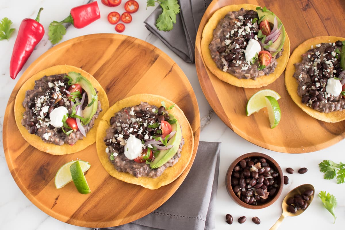 Borracho Black Bean Tostadas