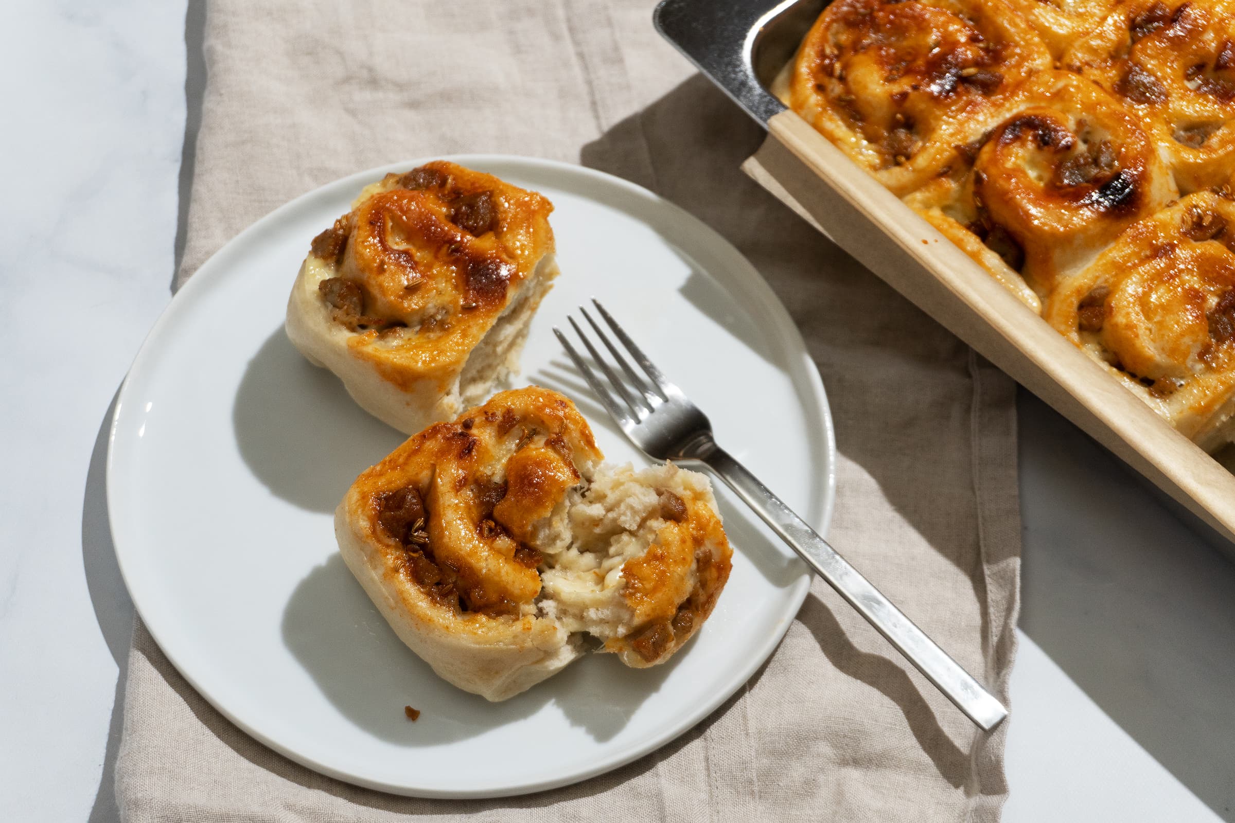 Breakfast Sausage & Cheese Morning Rolls
