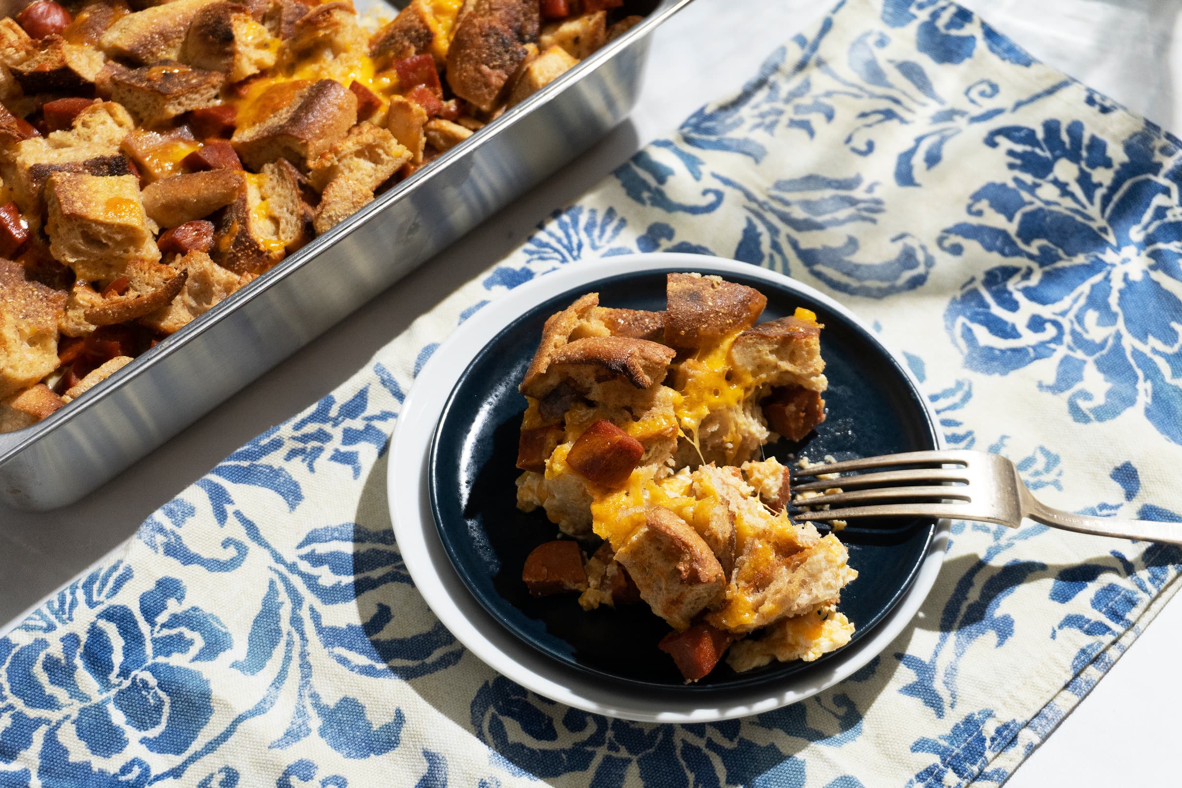 Cheddar Chorizo English Muffin Bake