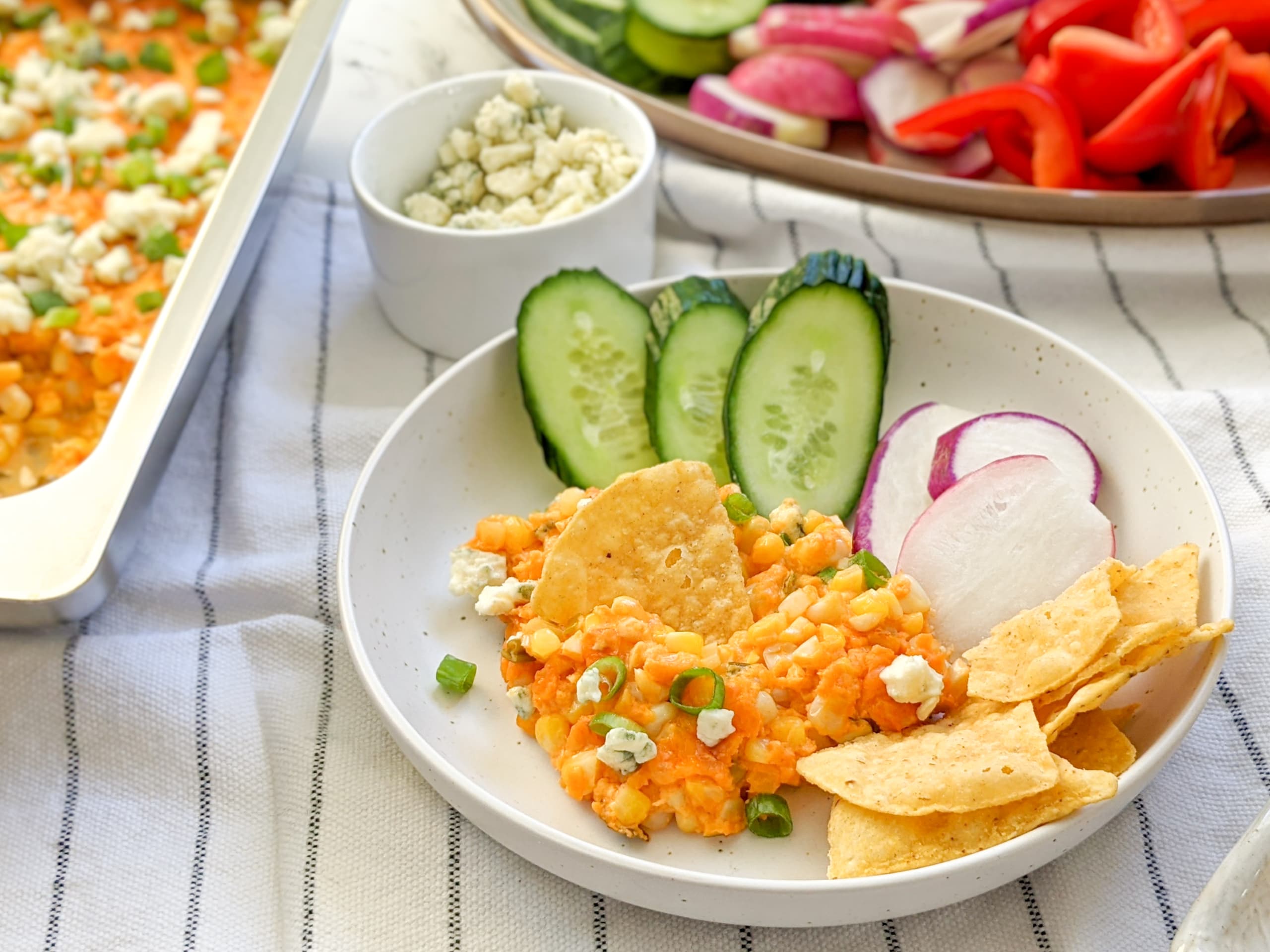 Cheesy Buffalo Corn Dip