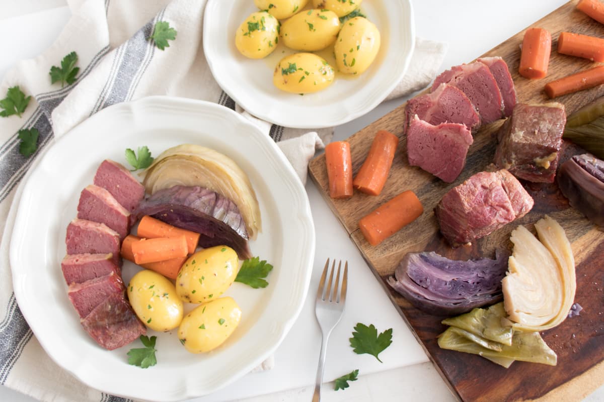 Corned Beef and Cabbage with Irish Butter Potatoes