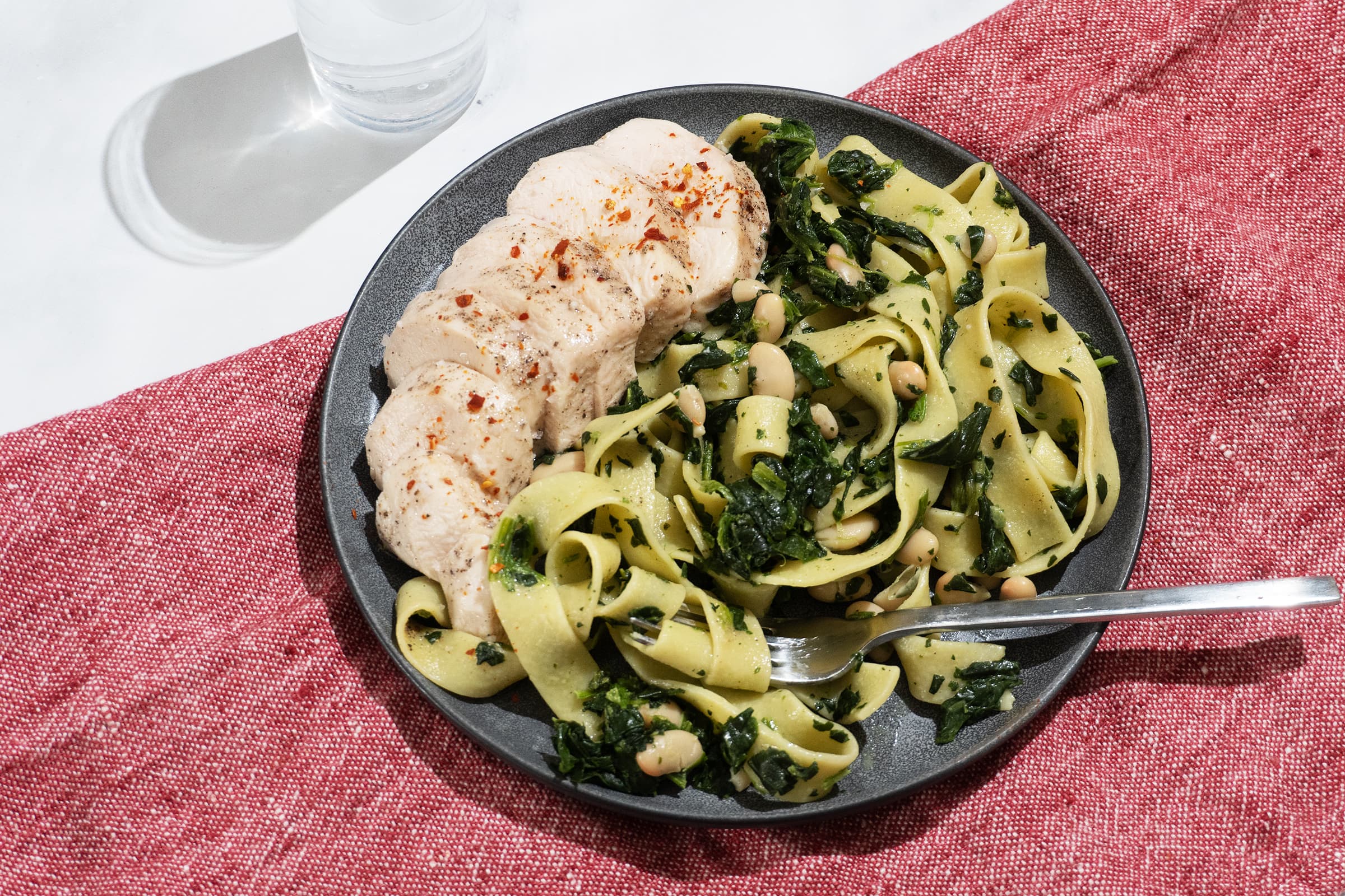 Creamy Kale and Pappardelle with Chicken