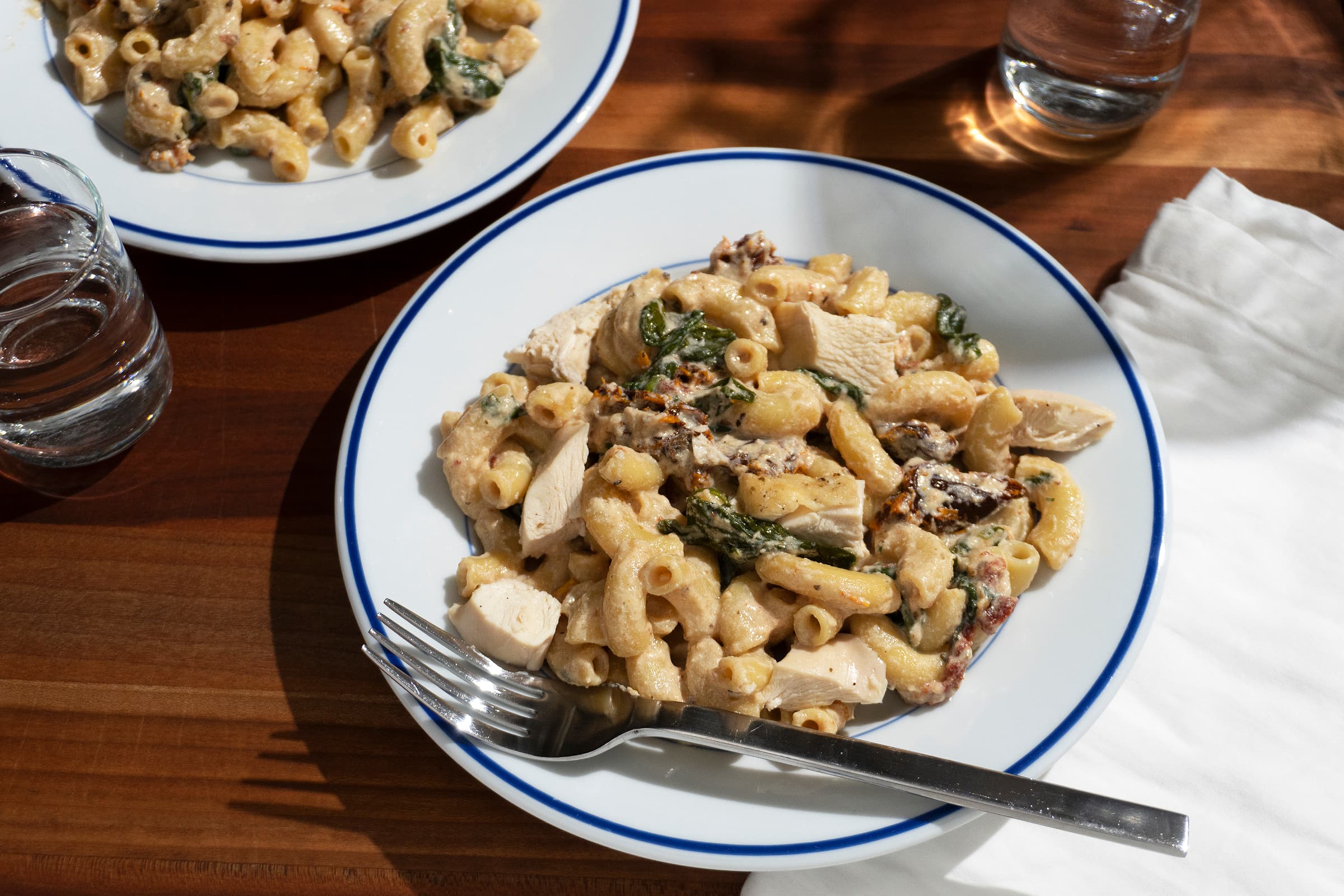 Creamy Tomato Chicken with Pasta and Spinach