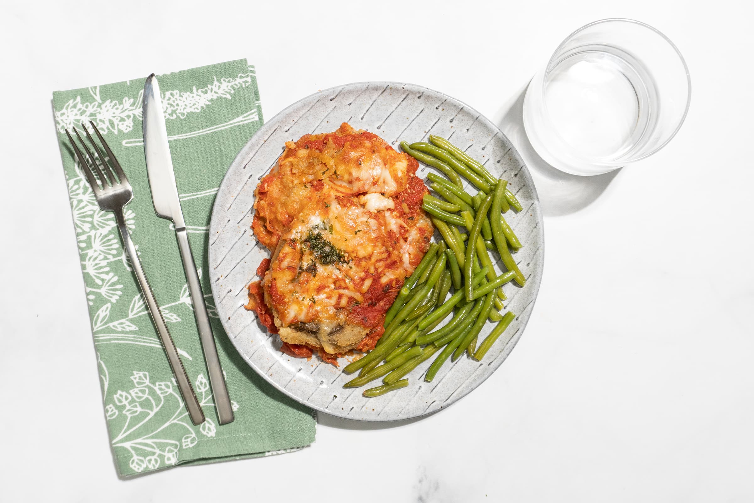 Eggplant Parmesan with Green Beans