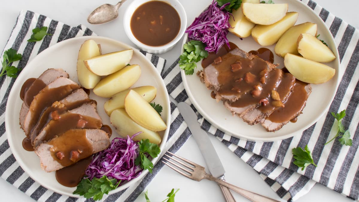 German Sauerbraten with Potatoes