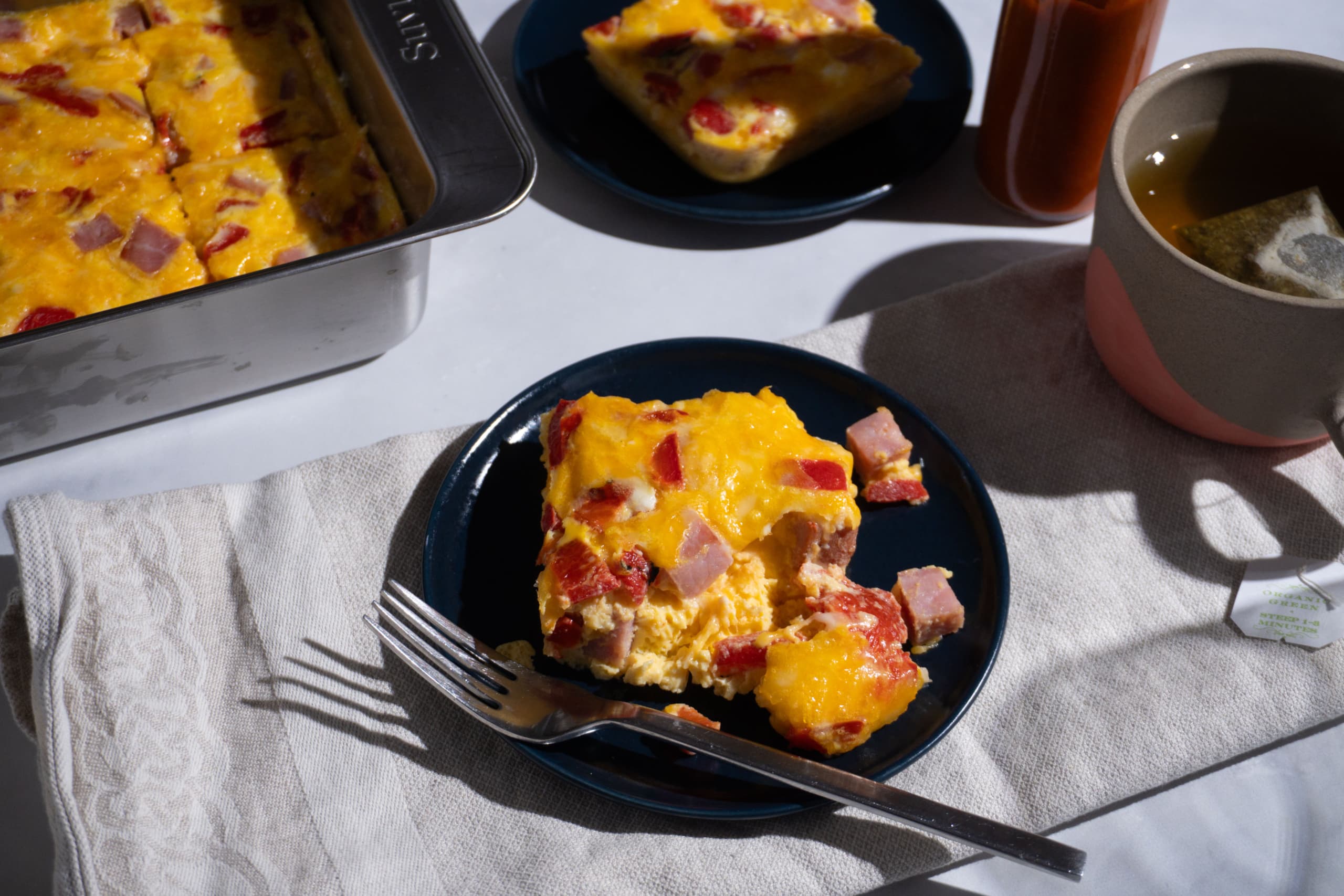 Ham, Cheese, and Red Pepper Baked Omelet