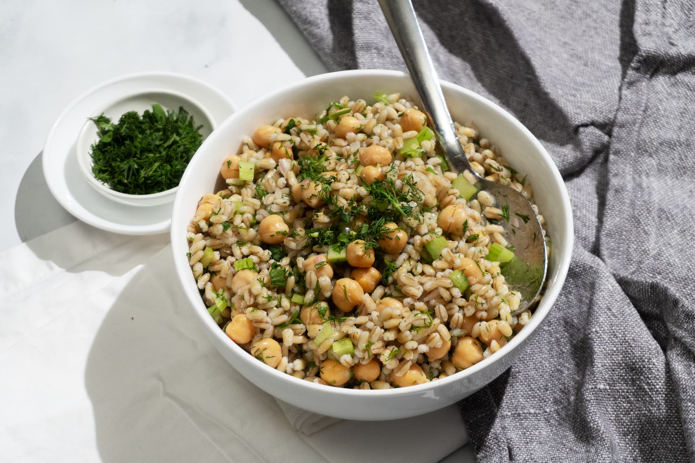 Herby Chickpea and Barley Salad
