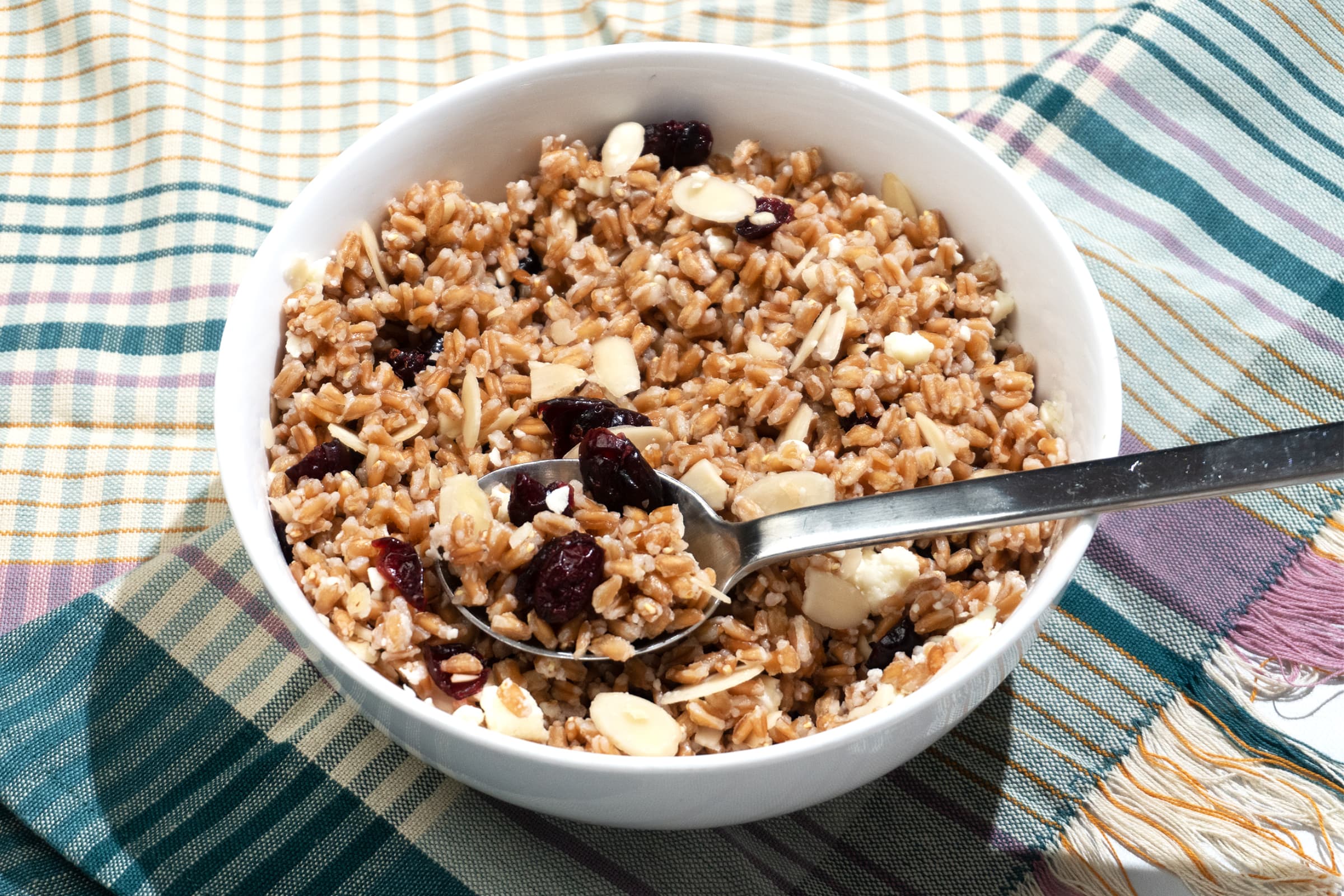 Cranberry, Almond, Feta, Farro Salad