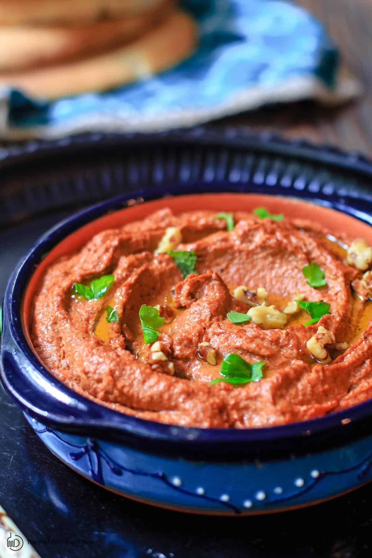 Muhammara Recipe (Roasted Red Pepper Dip)