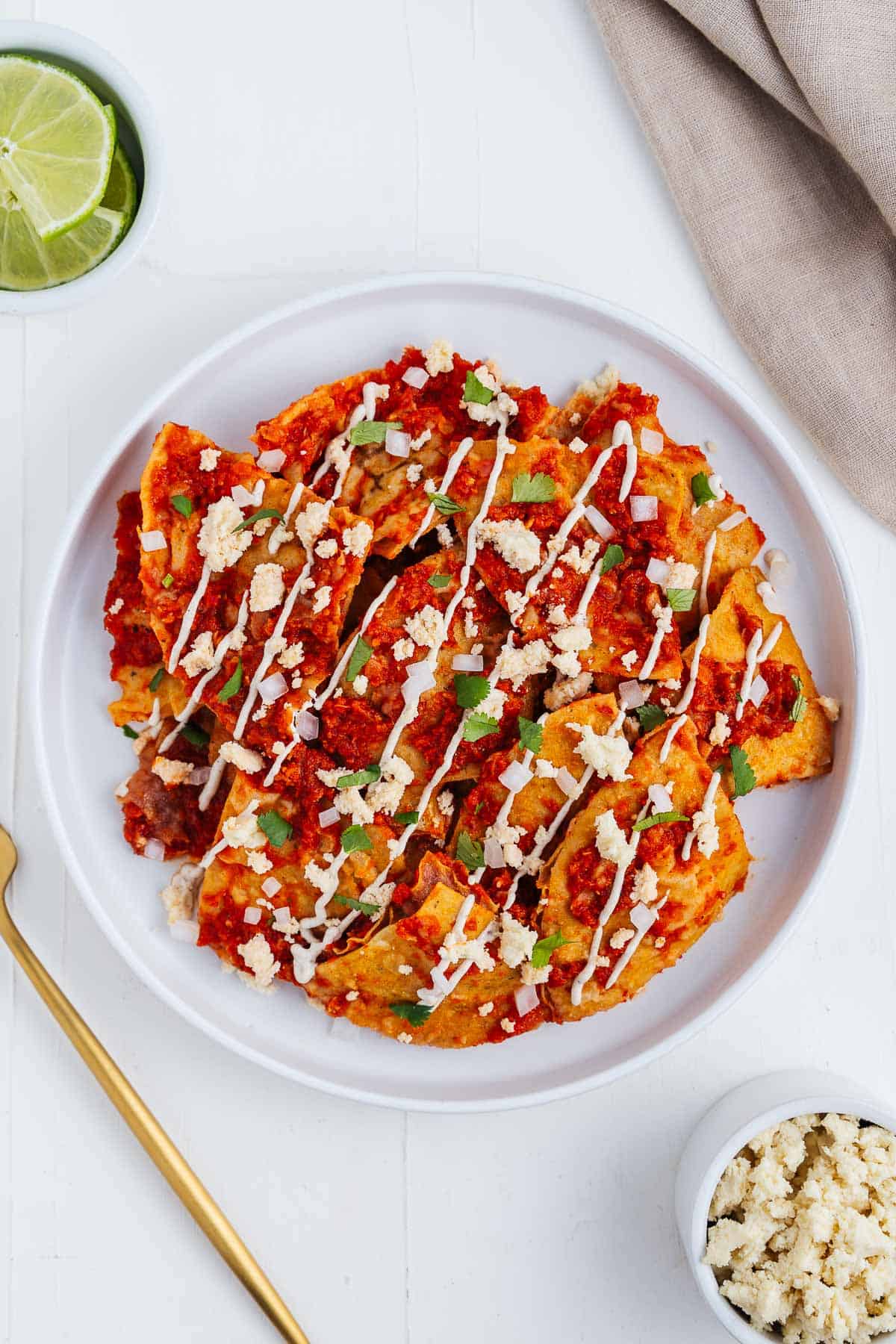 Easy Vegan Chilaquiles Rojos