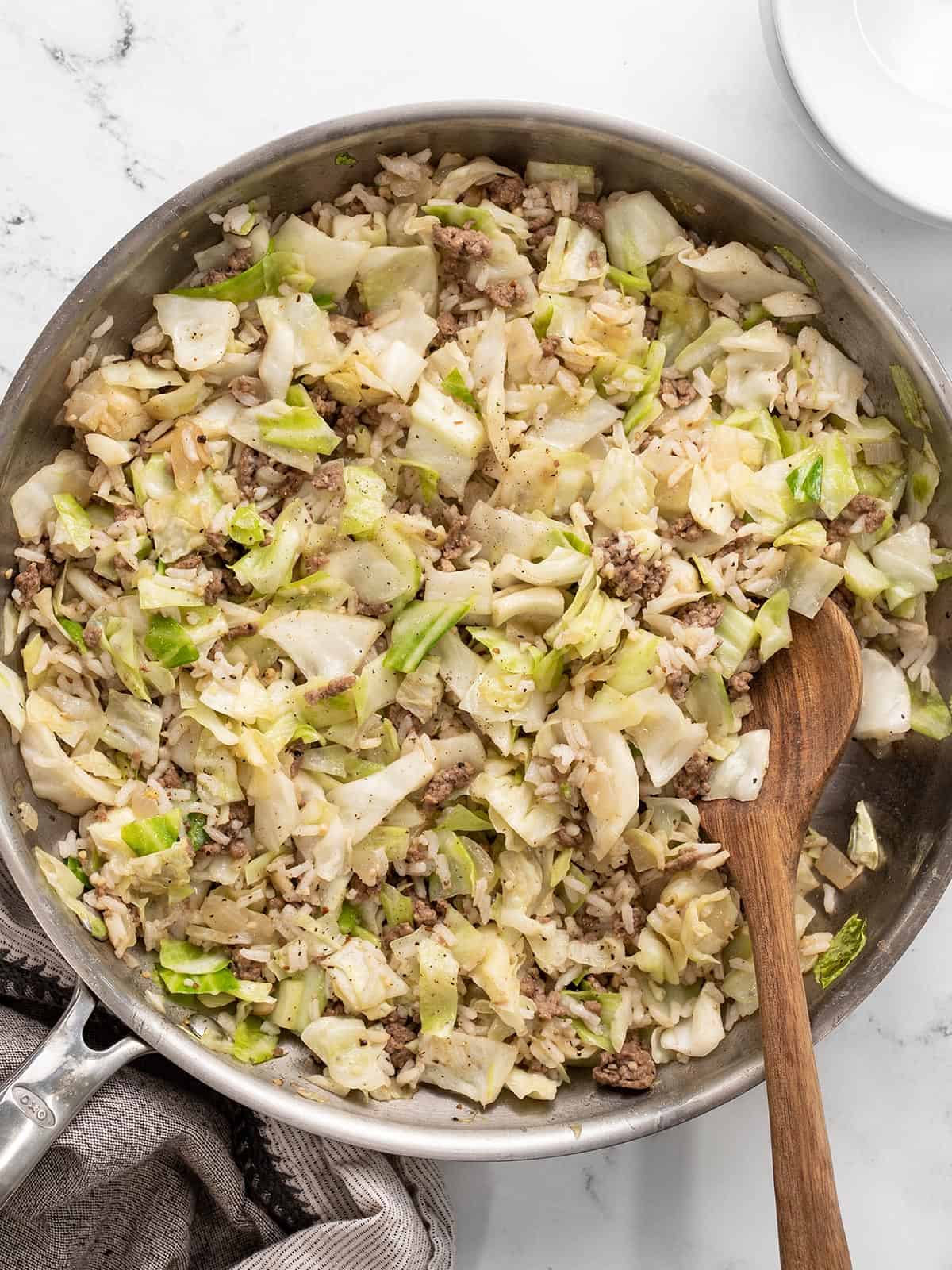 Sautéed Beef, Cabbage, and Rice