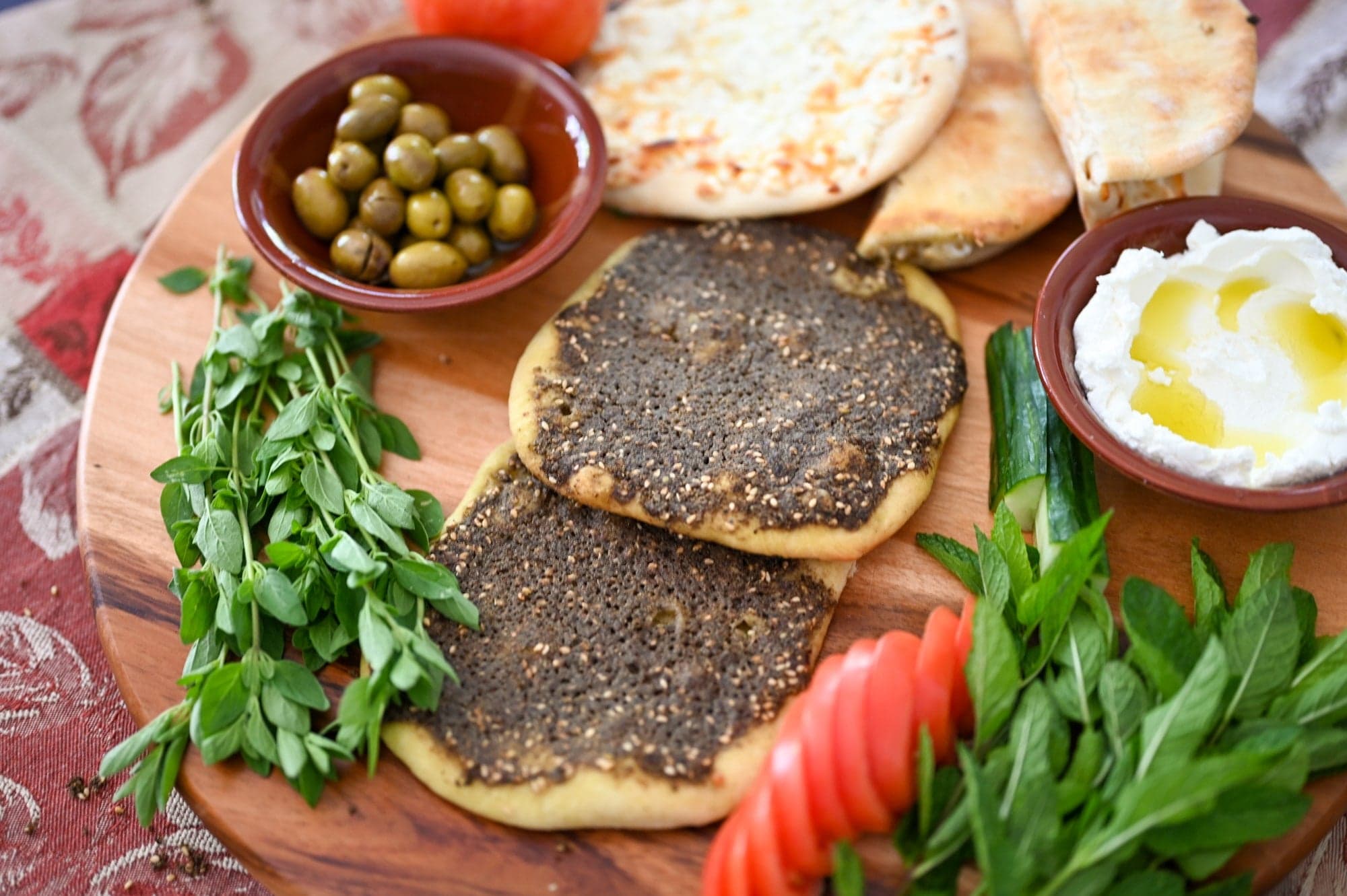 Manakeesh (Zaatar and Cheese)