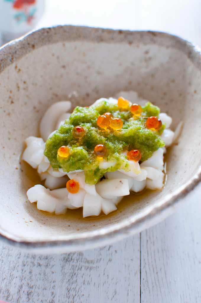 Squid with Green Vinegar Dressing (Midorizu)