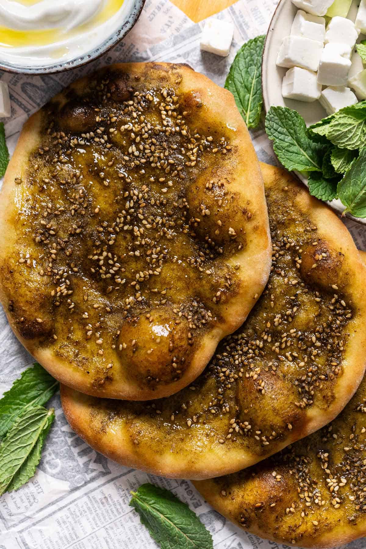 Lebanese Flatbread (Manoushe Zaatar)