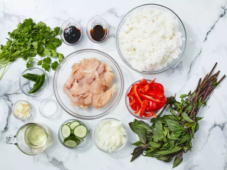 Thai Spicy Basil Chicken Fried Rice