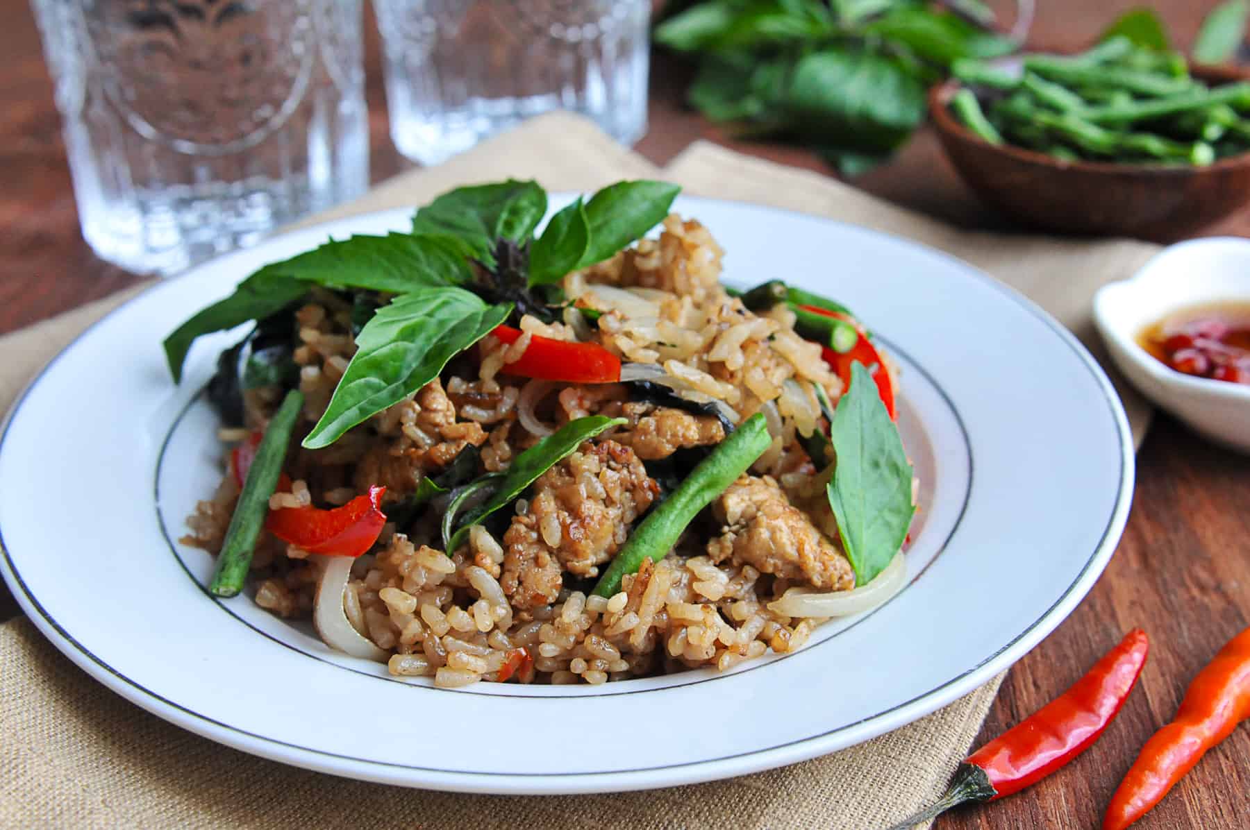 Thai Basil Fried Rice | Khao Pad Horapa | ข้าวผัดโหระพา