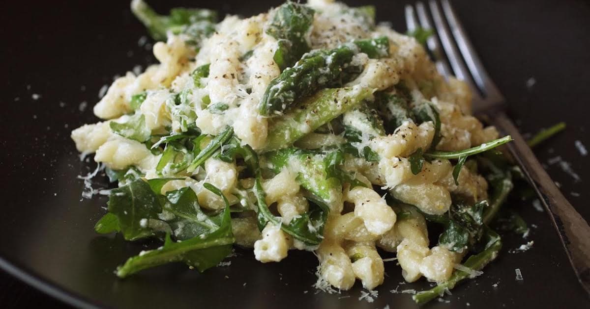 Gemelli with Asparagus, Ricotta, Arugula, and Lemon Zest