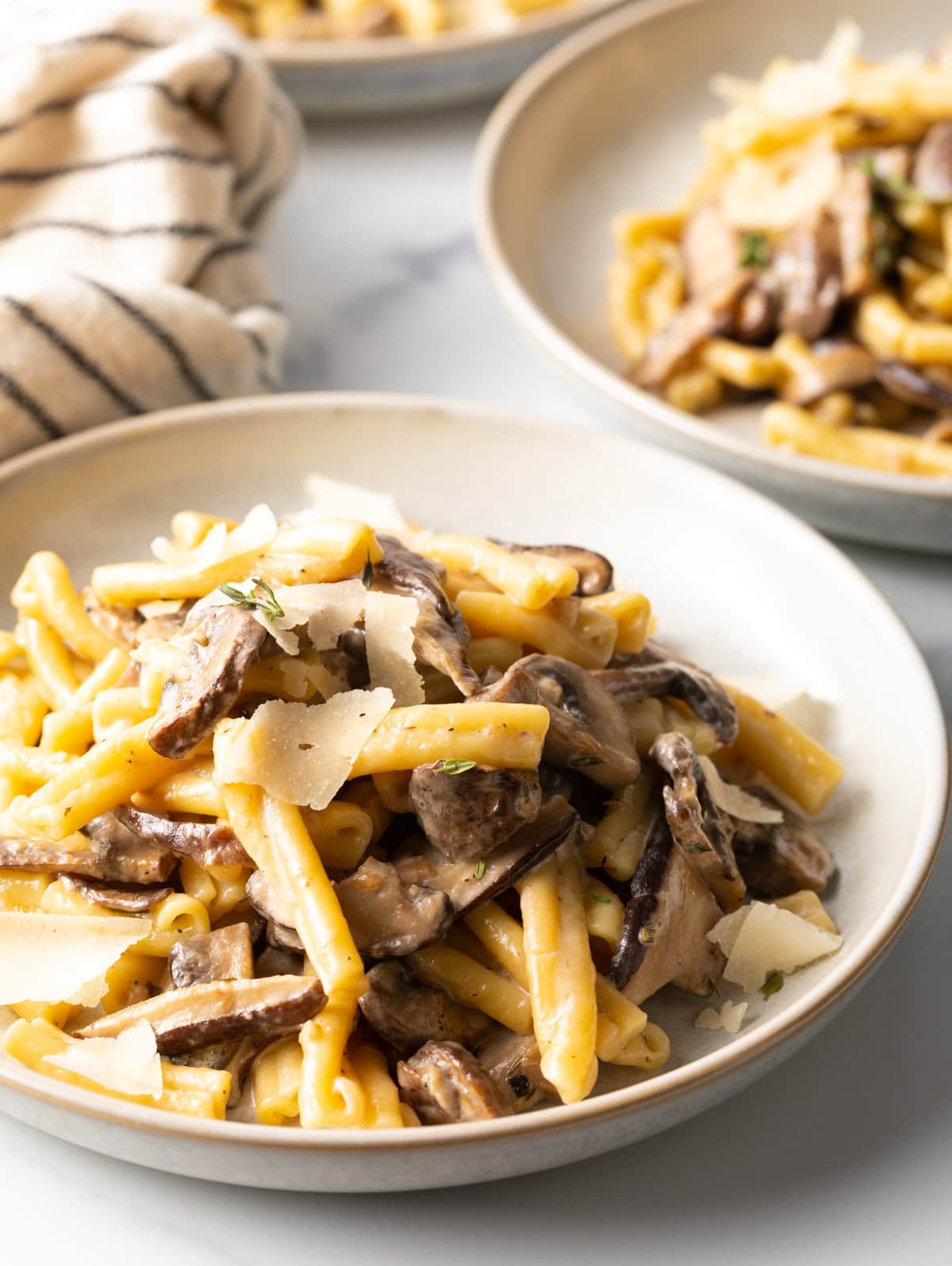 Gemelli Pasta with Creamy Mushroom Sauce