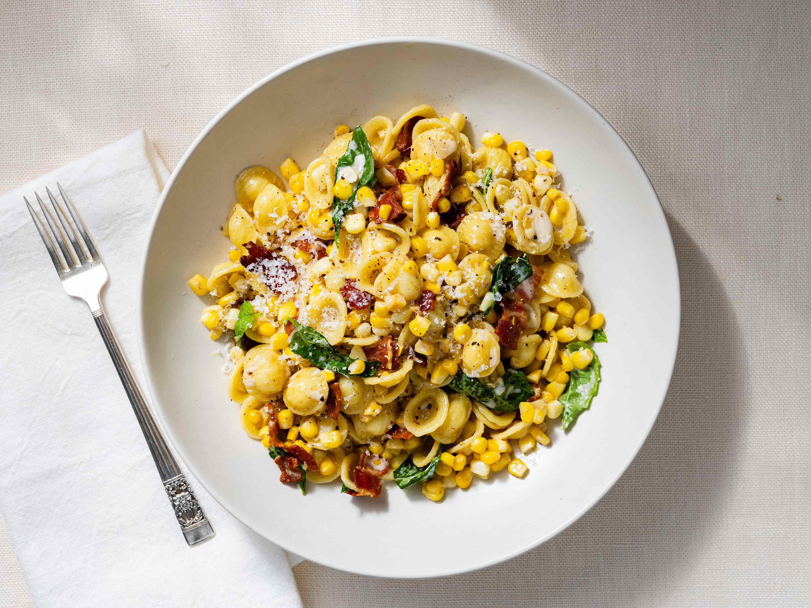 Corn and Bacon Pasta