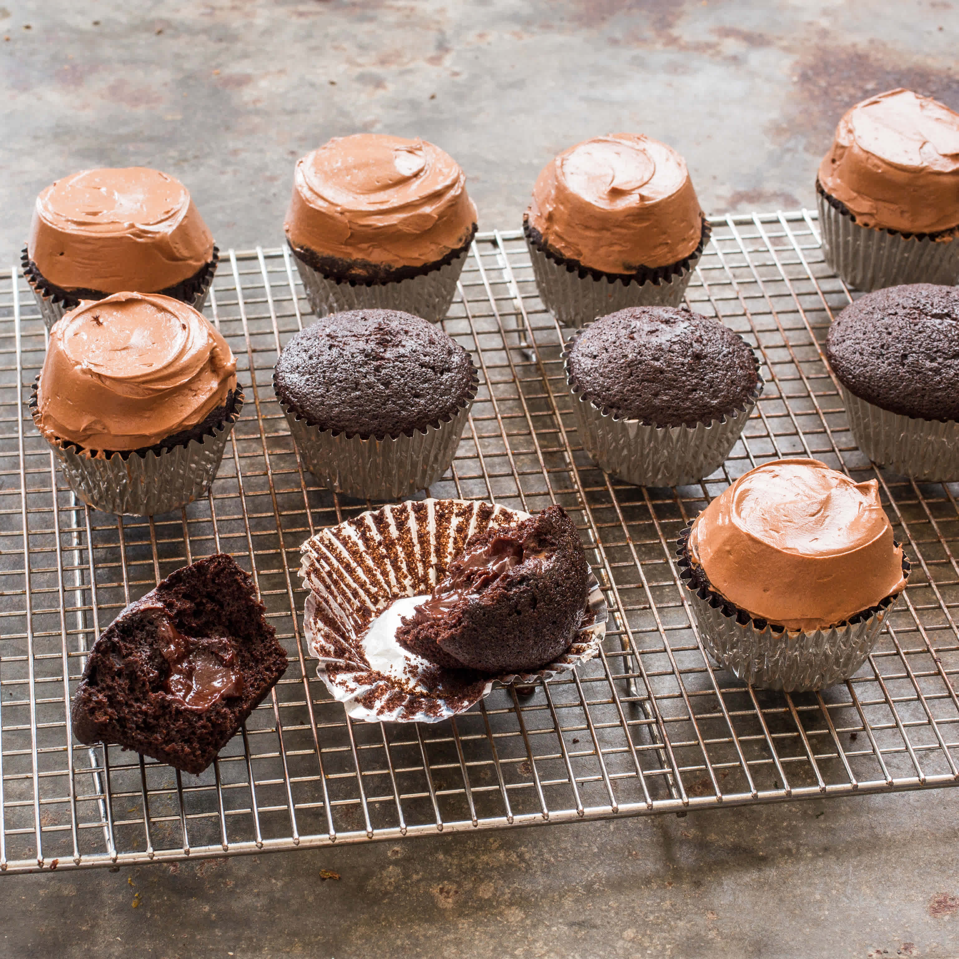 Chocolate Cupcakes with Ganache Filling