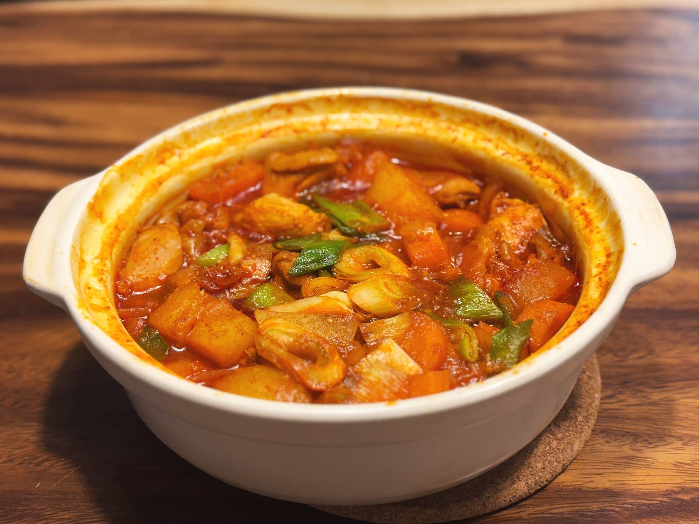 Spicy Korean Braised Chicken (Dakdoritang)