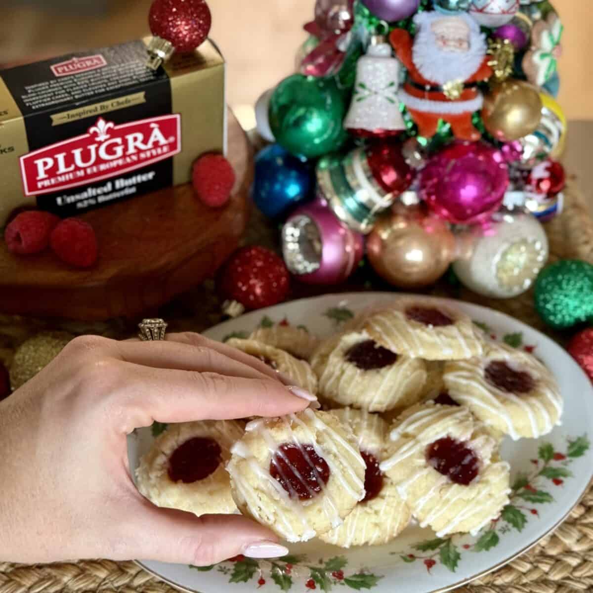 Raspberry Thumbprint Cookies