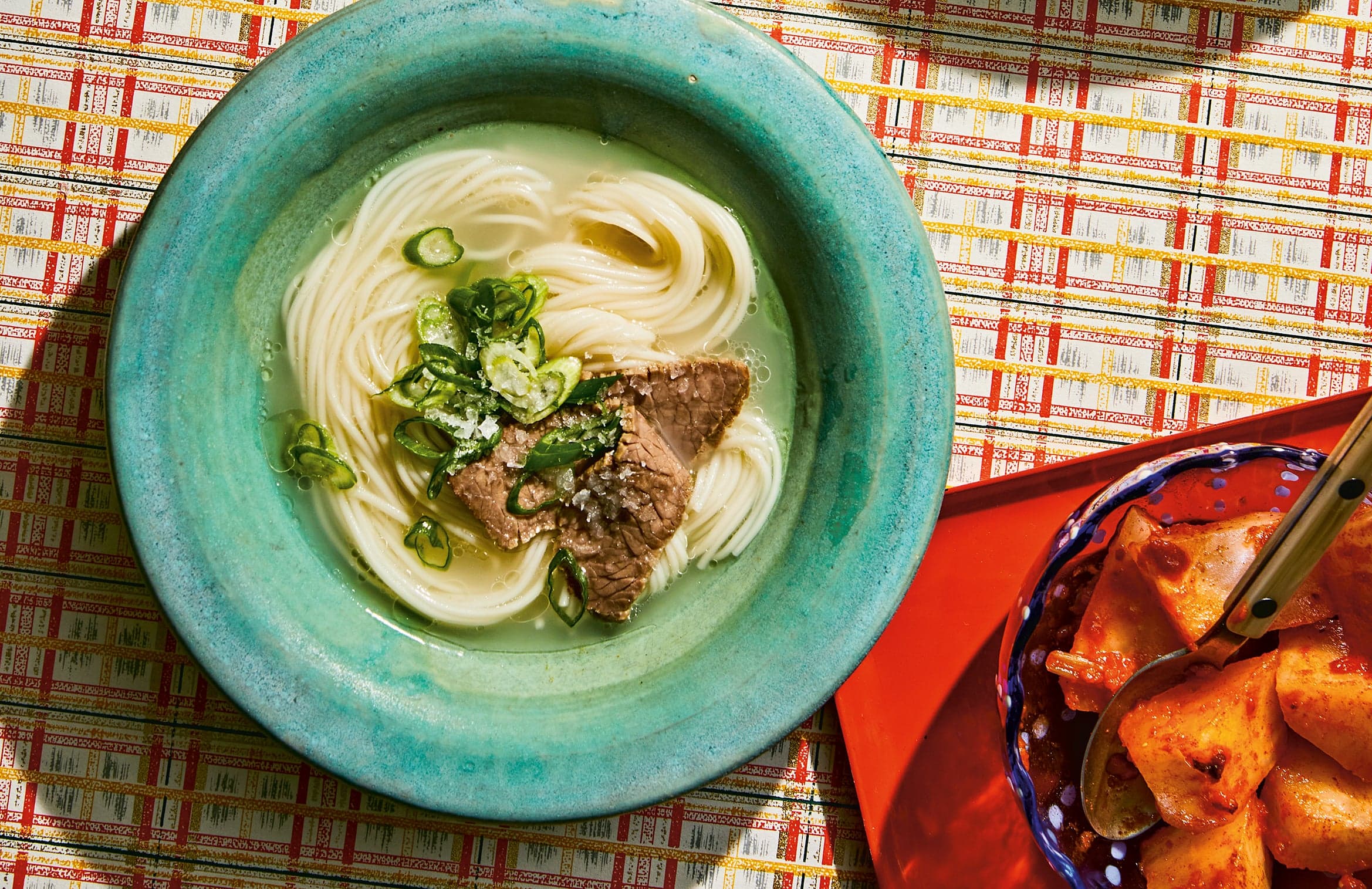 Seolleongtang Noodles with Scallion Gremolata