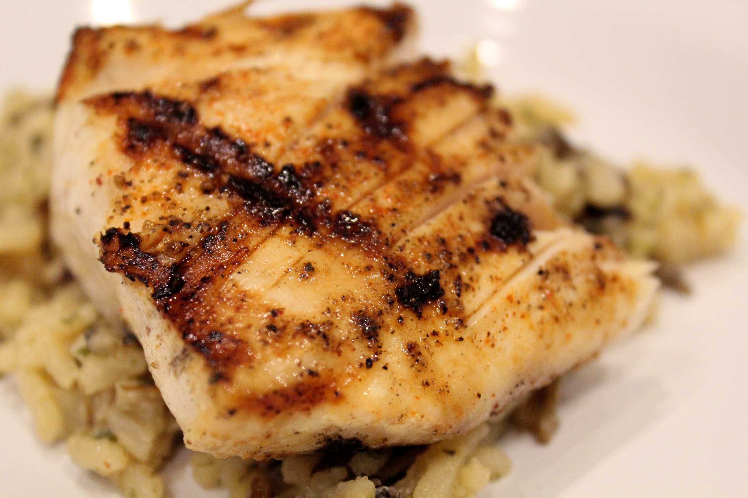Grilled Amberjack with Pineapple and Mango Salsa