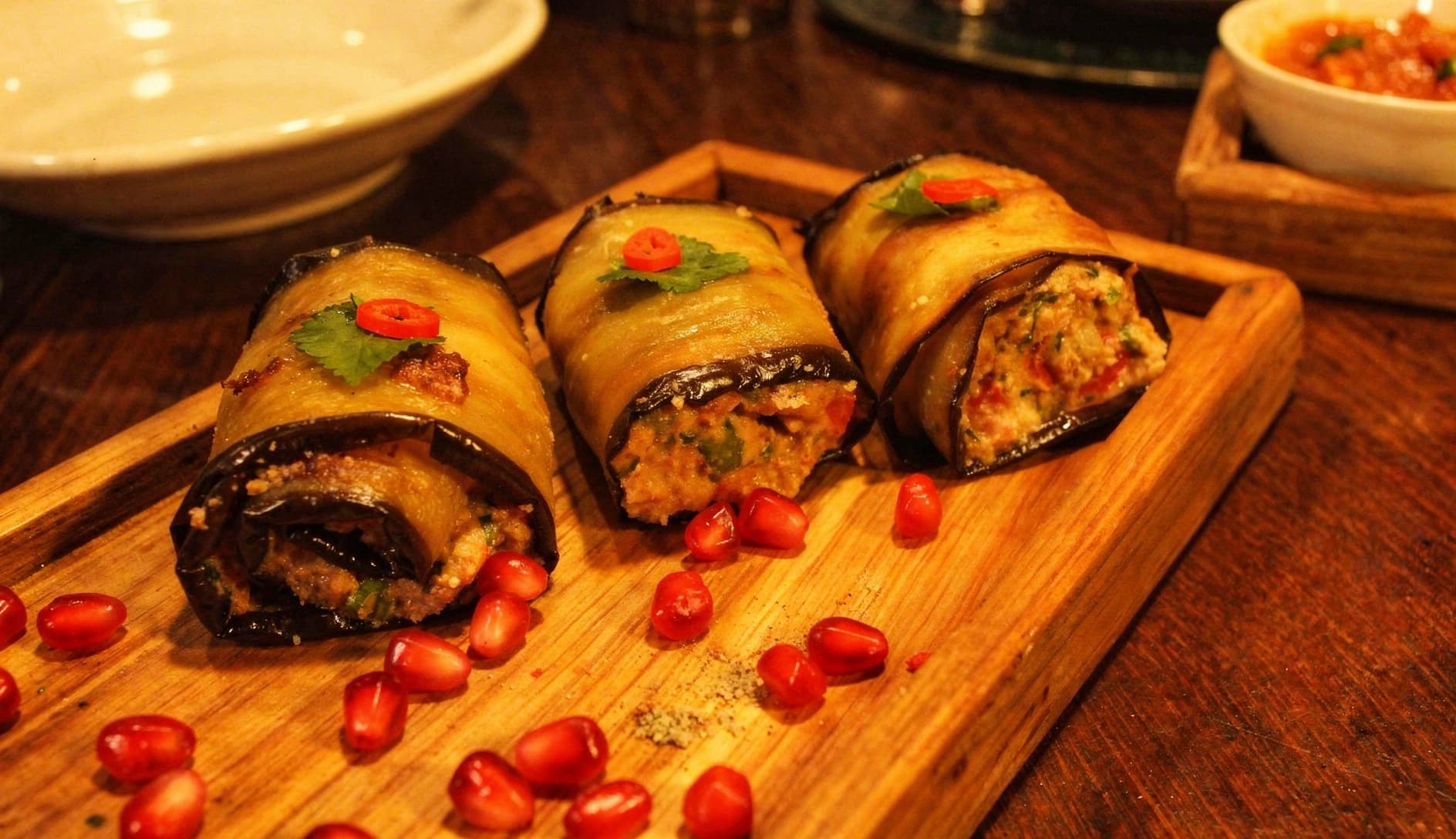 Badrijani Nigvzit: Georgian Eggplant Rolls with Walnut Paste