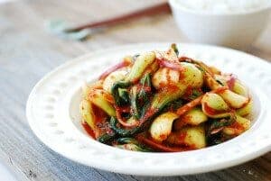 Baby Bok Choy Kimchi Salad (Geotjeori)