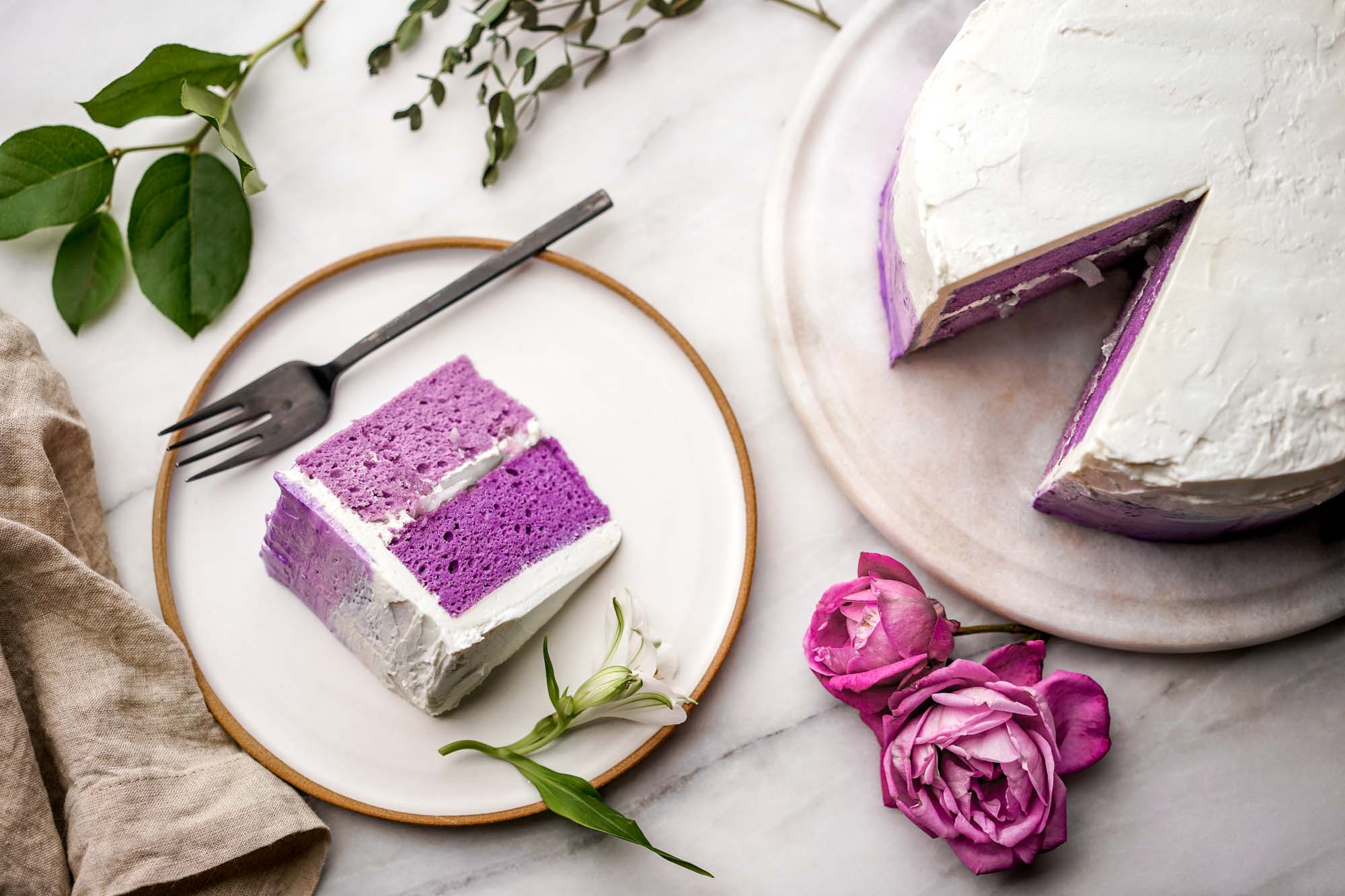 Ube Cake (Filipino Purple Yam Cake w/Macapuno)
