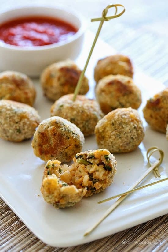 Baked Mini Spinach and Sausage Arancini