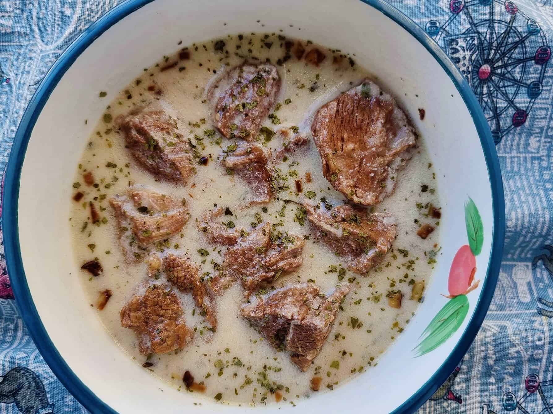 Shakriyeh (Syrian Yogurt Soup)