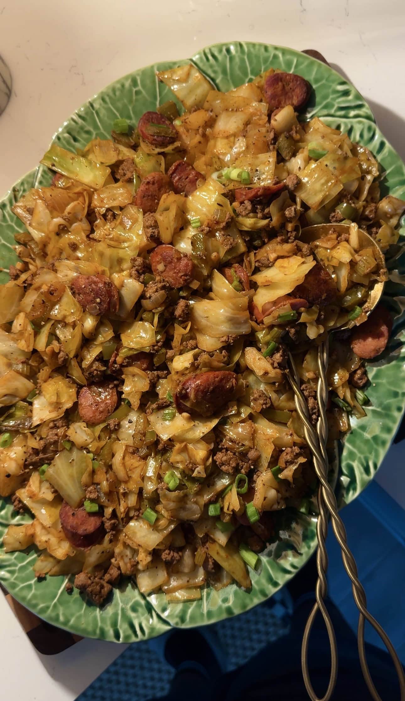 Southern Dirty Cabbage with Beef & Smoked Sausage