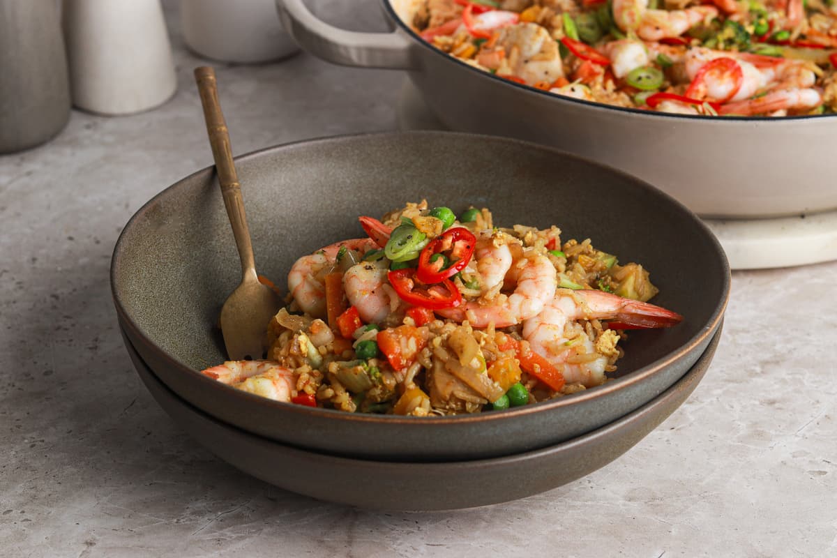 High-Protein Singapore Fried Rice
